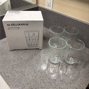 IKEA SÄLLSKAPLIG Clear Glass Tumbler Set